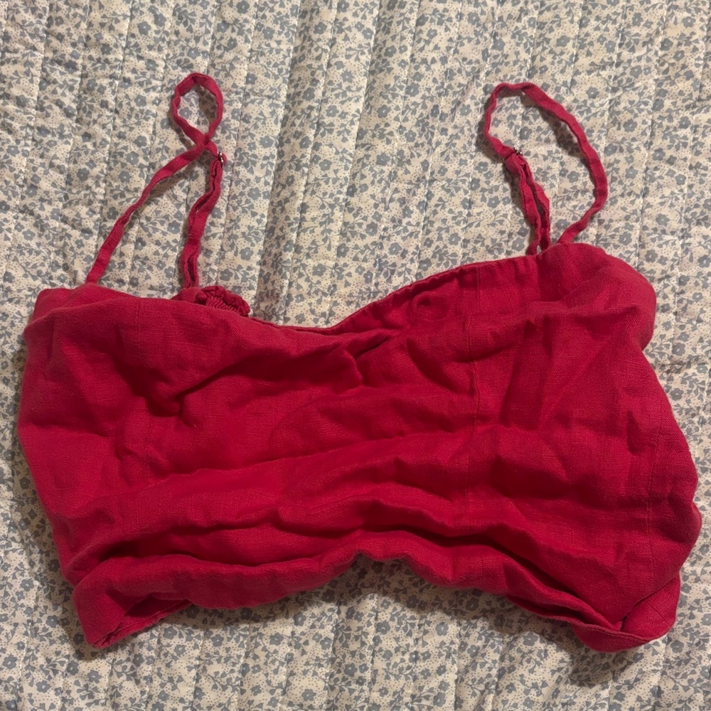 Reformation Linen Crop Top